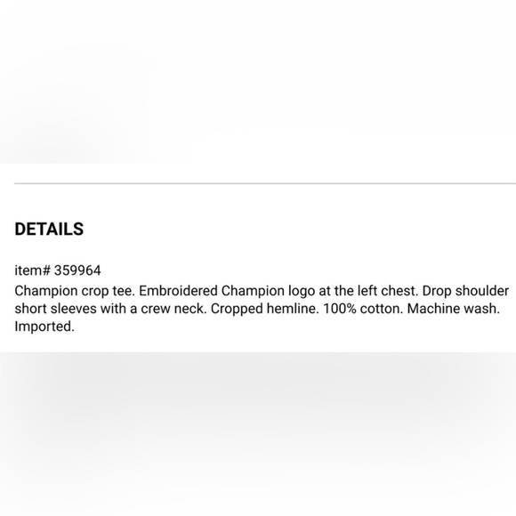 NWT Champion Women’s Crop Tee - Picture 5 of 5